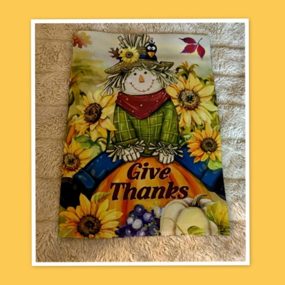 Give Thanks Fall Garden Flag - Picture 1 of 1